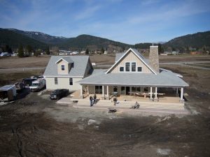 Waterfront Farmhouse - Aerial - Drone - Craftsman House - Dan Fogarty Great Northern Builder Custom homes
